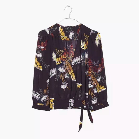Madewell Wrap Top in Blooming Oasis - Picture 5 of 7